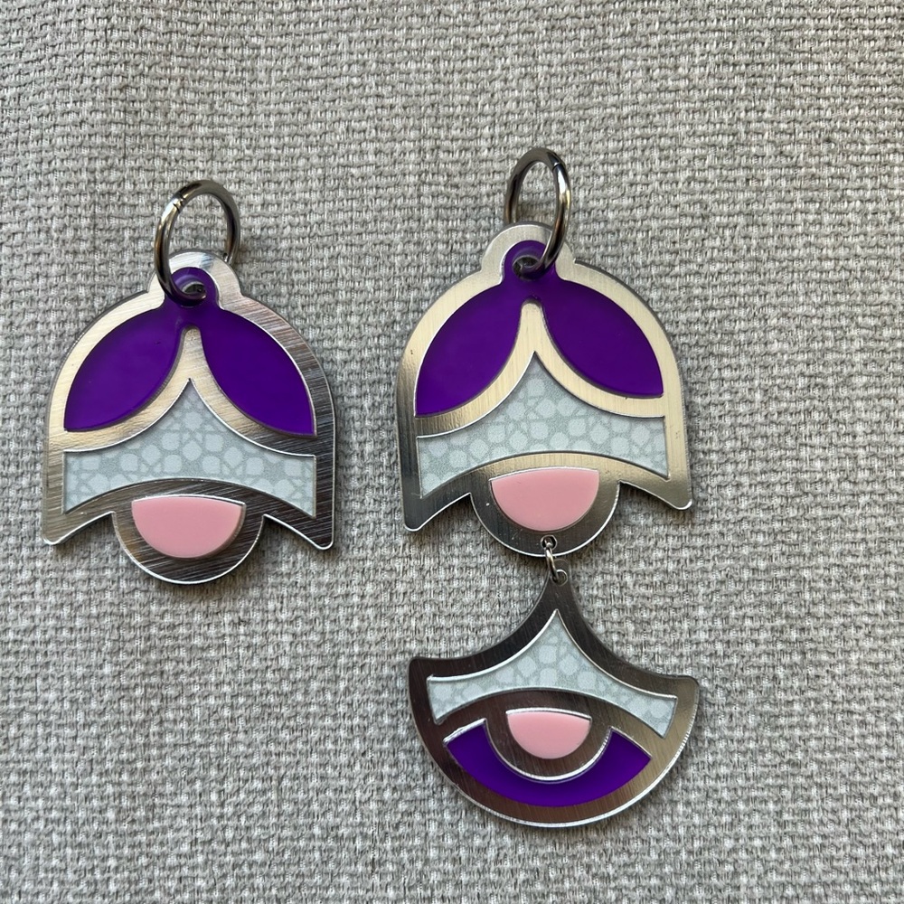 Purple and Pink Geometric Earrings
